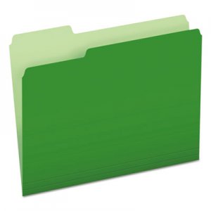 Pendaflex Two-Tone File Folders, 1/3 Cut Top Tab, Letter, Green/Light Green, 100/Box 1521/3BGR ESS15213BGR