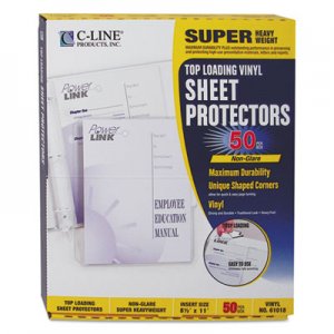 C-Line Super Heavyweight Vinyl Sheet Protector, Nonglare, 2 Sheets, 11 x 8 1/2, 50/BX CLI61018 61018