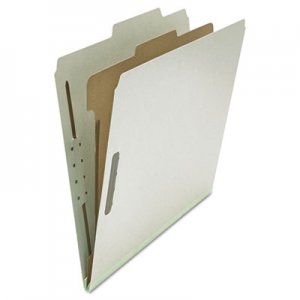 Genpak Pressboard Classification Folder, Letter, Four-Section, Gray, 10/Box UNV10252
