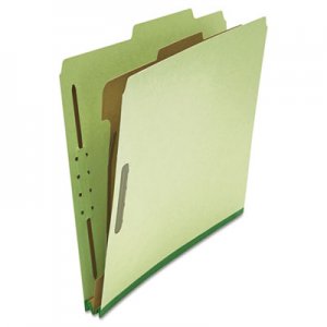 Genpak Pressboard Classification Folder, Letter, Four-Section, Green, 10/Box UNV10251