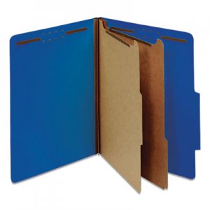 Genpak Pressboard Classification Folders, Letter, Six-Section, Cobalt Blue, 10/Box UNV10301