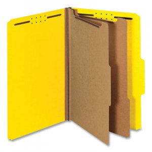 Genpak Pressboard Classification Folders, Legal, Six-Section, Yellow, 10/Box UNV10314