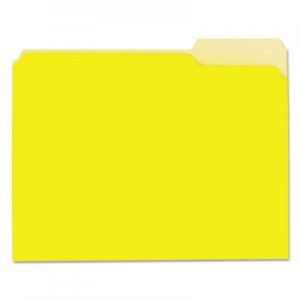 Universal Recycled Interior File Folders, 1/3 Cut Top Tab, Letter, Yellow, 100/Box 12304 UNV12304