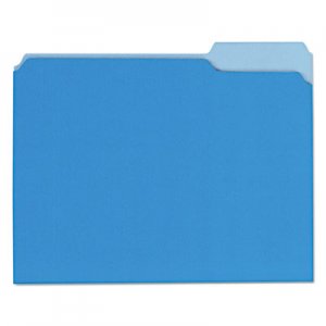 Genpak Recycled Interior File Folders, 1/3 Cut Top Tab, Letter, Blue, 100/Box UNV12301