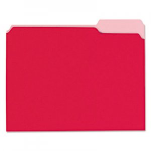 Universal Recycled Interior File Folders, 1/3 Cut Top Tab, Letter, Red, 100/Box 12303 UNV12303