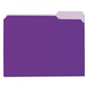 Universal Recycled Interior File Folders, 1/3 Cut Top Tab, Letter, Violet, 100/Box 12305 UNV12305