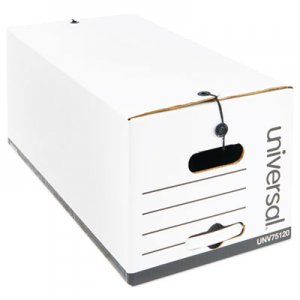 Genpak Economy Storage Box, Tie Close, Letter, Fiberboard, White, 12/Ct UNV75120