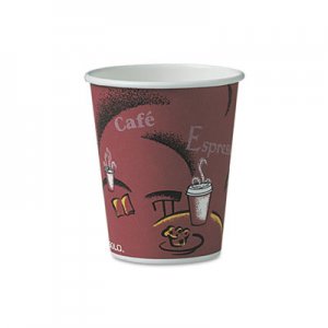 Dart Bistro Design Hot Drink Cups, Paper, 10oz, Maroon, 300/Carton SCCOF10BI0041 OF10BI-0041