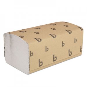 Boardwalk Singlefold Paper Towels, White, 9 x 9 9/20, 250/Pack, 16 Packs/Carton BWK6212