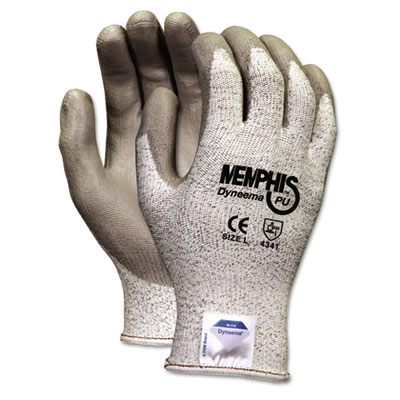 MCR Safety Dyneema Polyurethane Gloves, Small, White/Gray, Pair CRW9672S 9672S