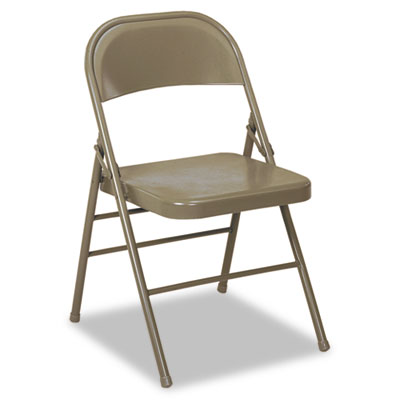 COSCO 60-810 Series All Steel Folding Chairs, Taupe, 4/Carton CSC60810TAP4 60810TAP4