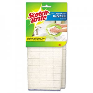 Scotch-Brite Kitchen Cleaning Cloth, Microfiber, White, 2/Pack, 12 Packs/Carton MMM90322 9032-2