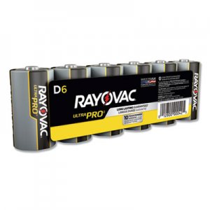 Rayovac Ultra Pro Alkaline Batteries, D, 6/Pack RAYALD6J ALD-6J