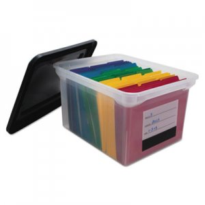Innovative Storage Designs File Tote with Contents Label, Letter/Legal, Clear/Black AVT55802 55802