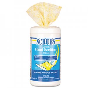 SCRUBS Hand Sanitizer Wipes, 6 x 8, 120 Wipes/Canister ITW92991 92991