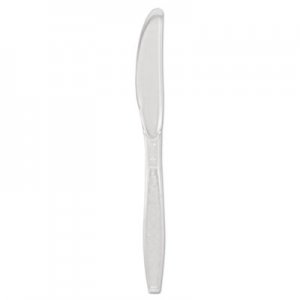 Dart Guildware Heavyweight Plastic Cutlery, Knives, Clear, 1000/Carton SCCGDC6KN0090 GDC6KN-0090