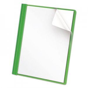Genpak Clear Front Report Cover, Tang Fasteners, Letter Size, Green, 25/Box UNV57124