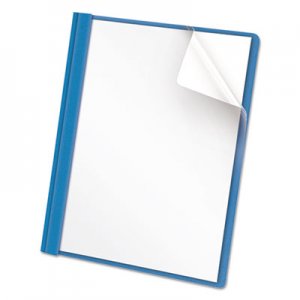 Genpak Clear Front Report Cover, Tang Fasteners, Letter Size, Light Blue, 25/Box UNV57121