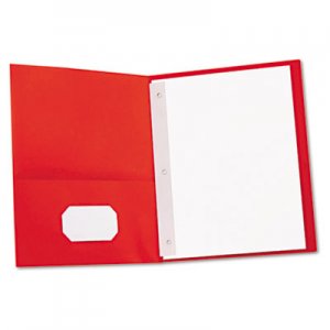 Genpak Two-Pocket Portfolios w/Tang Fasteners, 11 x 8-1/2, Red, 25/Box UNV57118