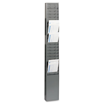 Steel Time Card Rack with Fixed 4-1/2" x 5" Pockets SteelMaster® 270R1TCRGY MMF270R1TCRGY