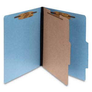 ACCO ColorLife PRESSTEX Classification Folders, Letter, 4-Section, Light Blue, 10/Box ACC15642 A7015642