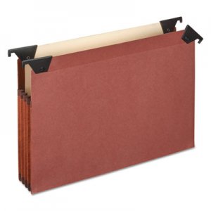 Pendaflex 3 1/2" Hanging File Pockets with Swing Hooks, 1/3 Tab, Letter, Brown, 5/Box PFX45432 45432