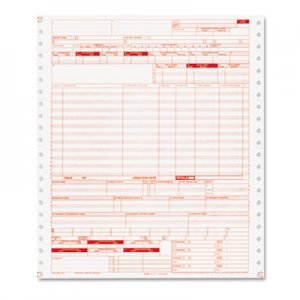 Paris Business Products UB04 Claim Forms, 2 Part Continuous White/Canary, 9 1/2 x 11, 1000 Forms PRB05110 05110