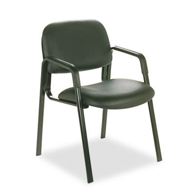 Safco Cava Collection Straight-Leg Guest Chair, Black Vinyl 7046BV SAF7046BV 3448BL