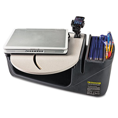 AutoExec Car Desk with Laptop Mount, Supply Organizer, Gray AUE39000 39000