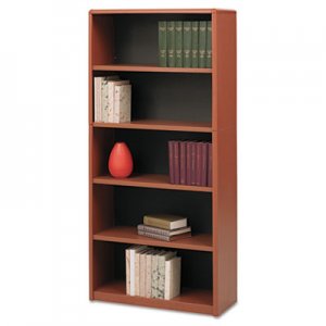 Safco Value Mate Series Metal Bookcase, Five-Shelf, 31-3/4w x 13-1/2d x 67h, Cherry 7173CY SAF7173CY