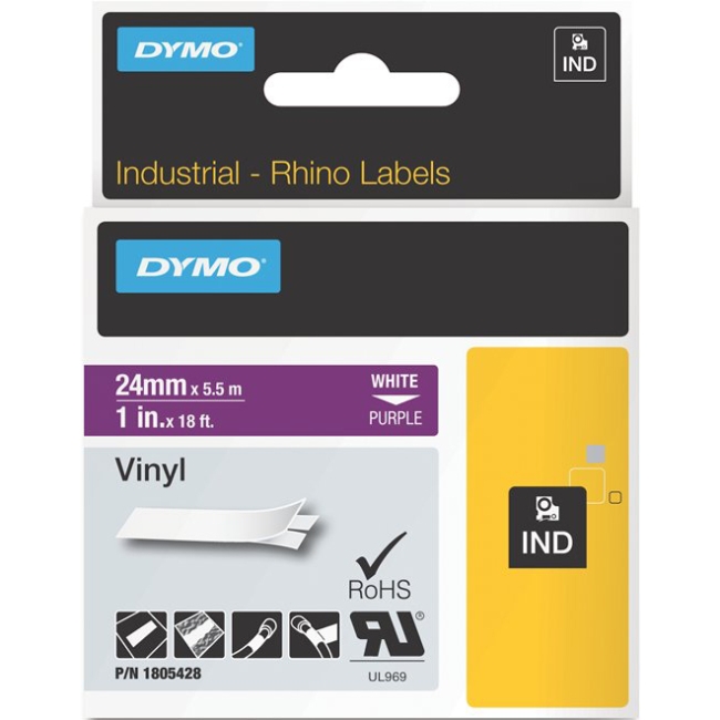 Dymo White on Purple Color Coded Label 1805428
