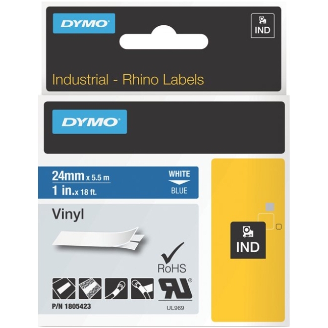 Dymo White on Blue Color Coded Label 1805423