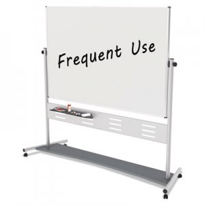 MasterVision Magnetic Reversible Mobile Easel, 70 4/5w x 47 1/5h, 80"h, White/Silver BVCQR5507 QR5507