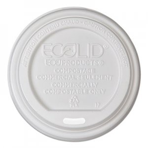 Eco-Products EcoLid Renewable & Compost Hot Cup Lids, Fits 10-20oz Hot Cups, 50/PK, 16 PK/CT ECOEPECOLIDW EP