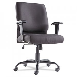 OIF Big and Tall Swivel/Tilt Mid-Back Chair, Height Adjustable T-Bar Arms, Black OIFBT4510 1118