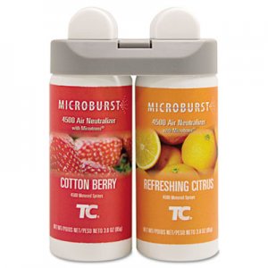 Rubbermaid Commercial Microburst Duet Refills, Cotton Berry/Refreshing Citrus, 3oz, 4/Carton RCP3485952 3485952
