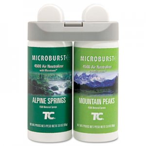 Rubbermaid Commercial Microburst Duet Refills, Alpine Springs/Mountain Peaks, 3oz, 4/Carton RCP3485950 3485950