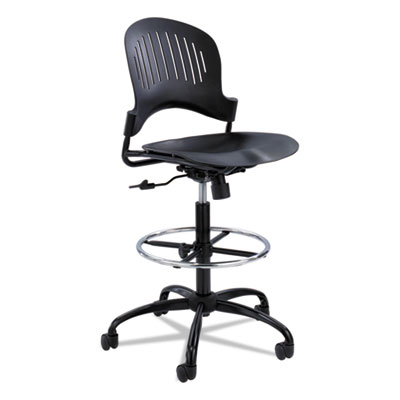 Safco Zippi Plastic Extended-Height Chair, Black 3386BL SAF3386BL