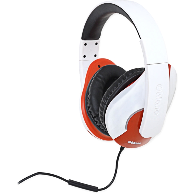 SYBA Multimedia Oblanc Shell (White/Red) Stereo Headphone w/In-line Microphone OG-AUD63046