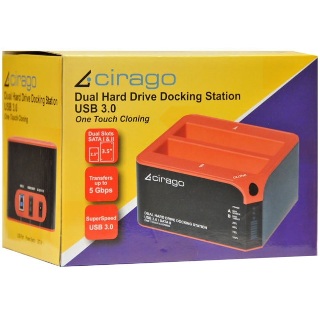 Cirago Dual Hard Drive Docking Station - with One Touch Cloning CDD3000