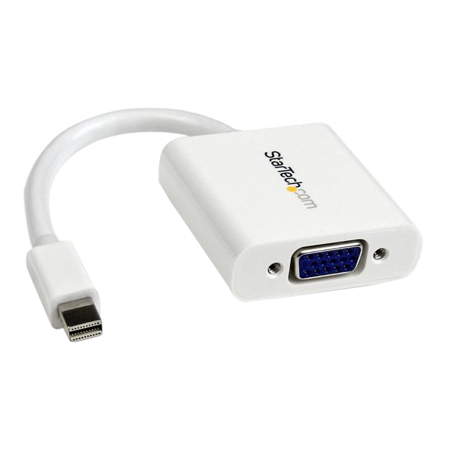 StarTech.com Mini DisplayPort to VGA Video Adapter Converter - White MDP2VGAW