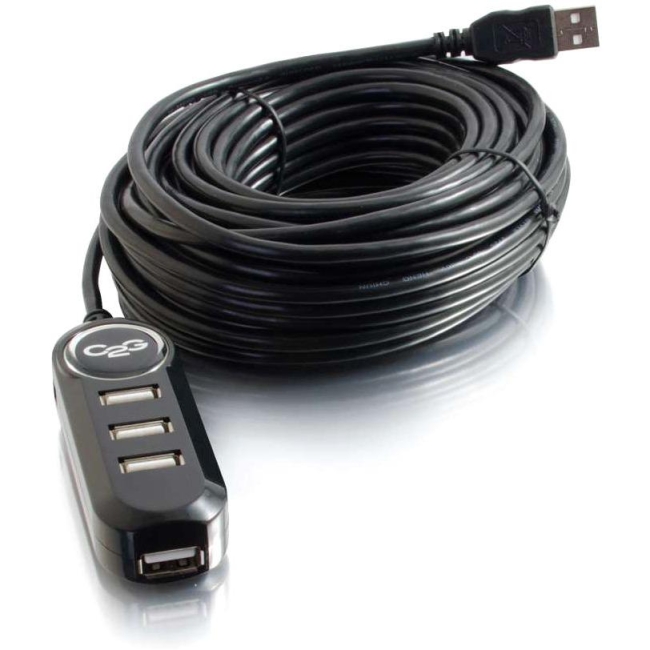 C2G 12m USB 2.0 A Male to A Female 4-Port Active Extension Cable 38990