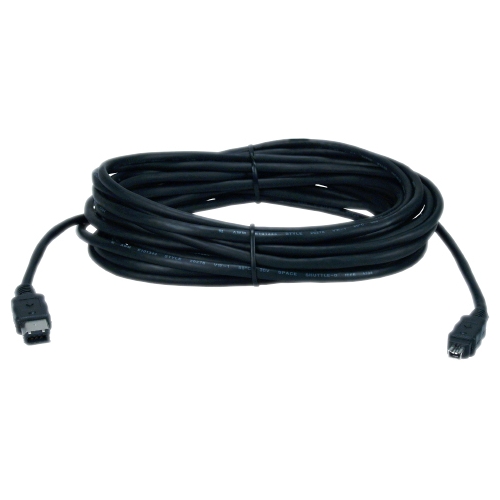 QVS 25ft IEEE1394 FireWire/i.Link 6Pin to 4Pin A/V Black Cable CC1394B-25
