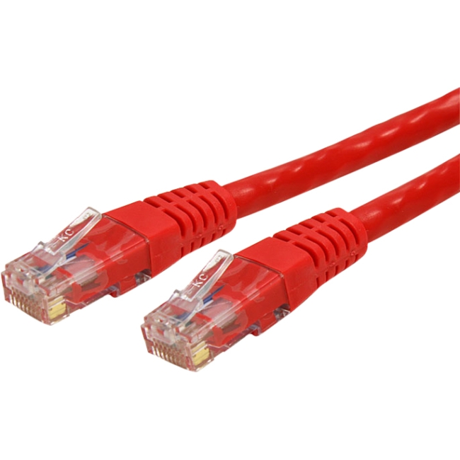 StarTech.com 100 ft Cat 6 Red Molded RJ45 UTP Gigabit Cat6 Patch Cable - 100ft Patch Cord C6PATCH100RD