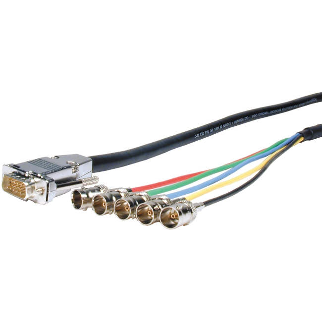 Comprehensive Pro AV/IT Series VGA HD15 Plug to 5 BNC Jacks Cable 6ft VGA15P-5BJ-6HR