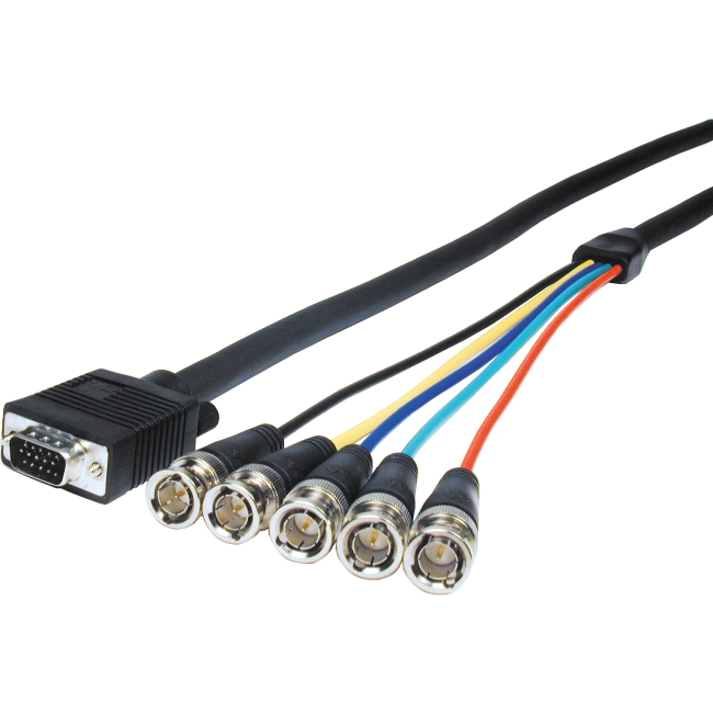 Comprehensive Pro AV/IT Series VGA HD15 Plug to 5 BNC Plugs Cable 6ft VGA15P-5BP-6HR