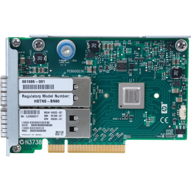HP InfiniBand QDR/EN 10Gb Dual Port 544FLR-QSFP Adapter 649283-B21