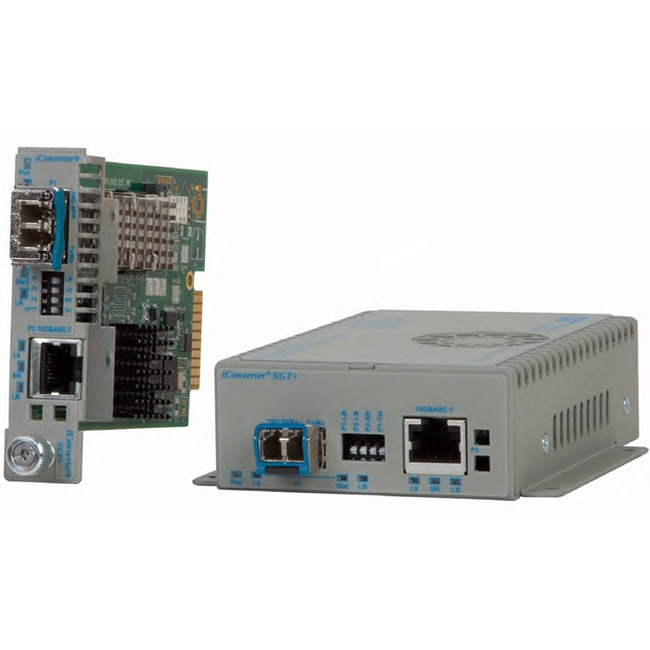 Omnitron iConverter 10GBASE-T Ethernet Media Converter 8589N-0 XGT+