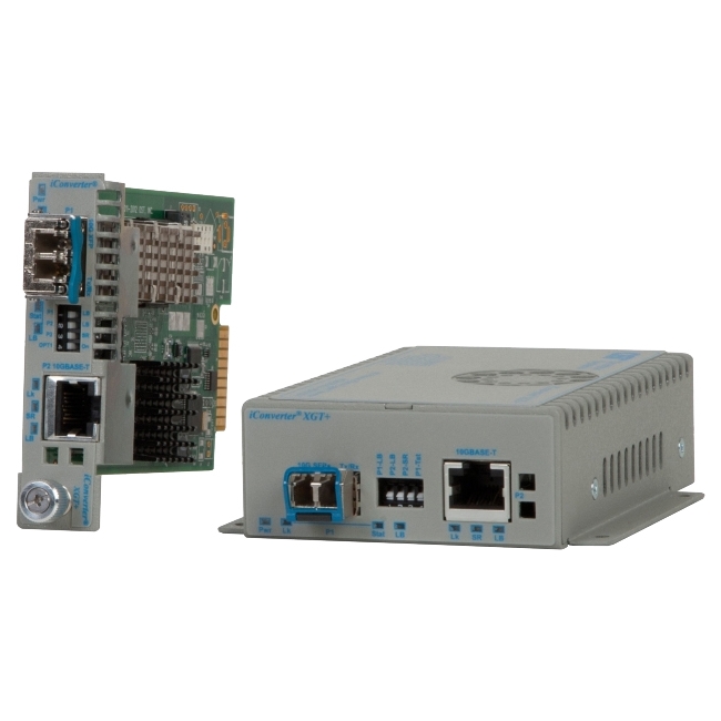 Omnitron iConverter 10GBASE-T Ethernet Media Converter 8589N-1-D XGT+