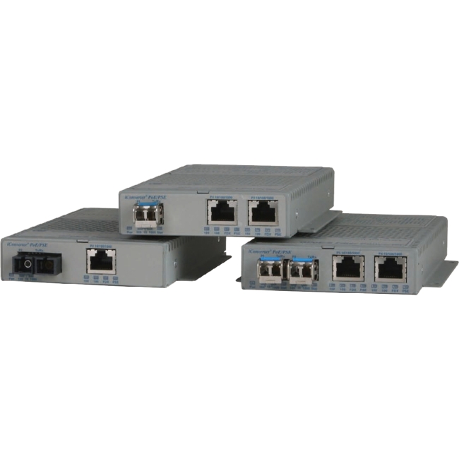 Omnitron OmniConverter Fast Ethernet Media Converter 9341-1-19W FPoE/SL